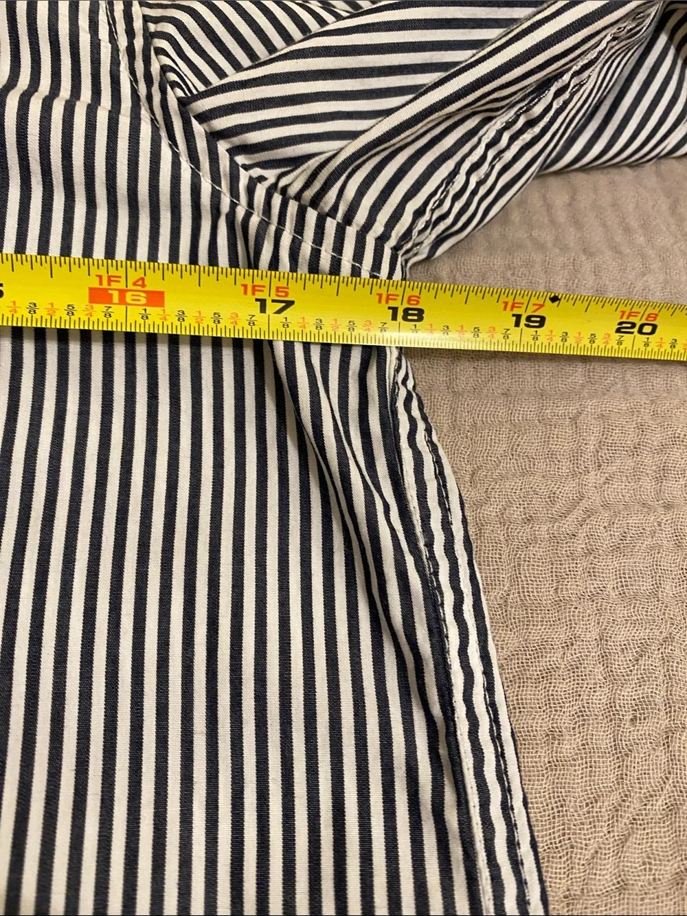 J. Crew Slim Stripe Button-Down Shirt in Navy and White. Style AW248 Size 0